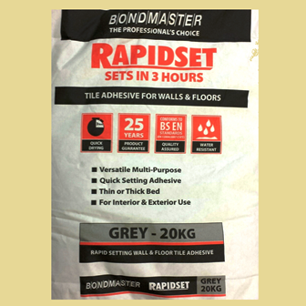 Bondmaster Rapid Set Powder Adhesive Grey 20kg