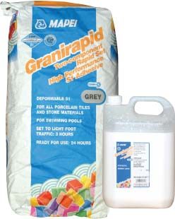 Mapei Granirapid A & B Grey 20kg Pallet of 48 Bags / Pallet of 48 Bottles