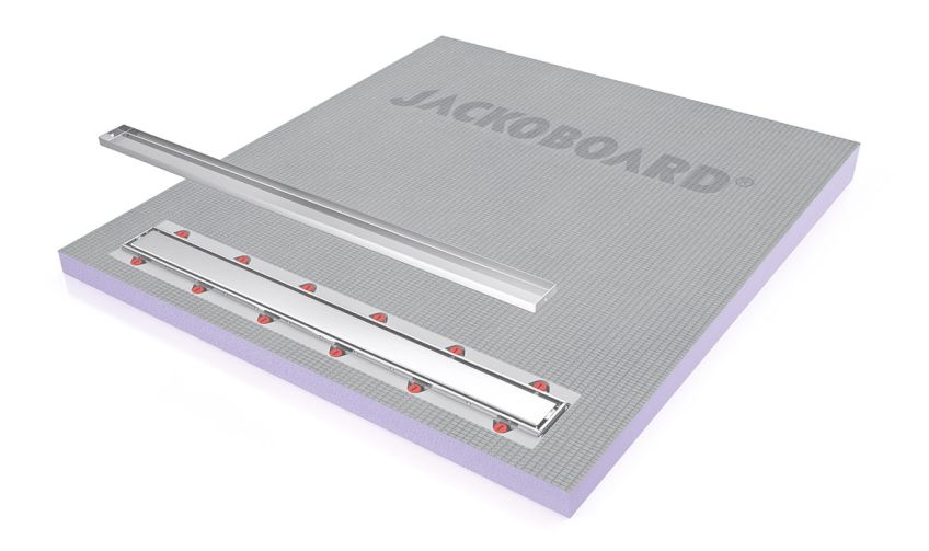 Jackoboard Aqua Line Pro Shower Base - Single Fall to Linear Drain - 1000x900x60/43mm