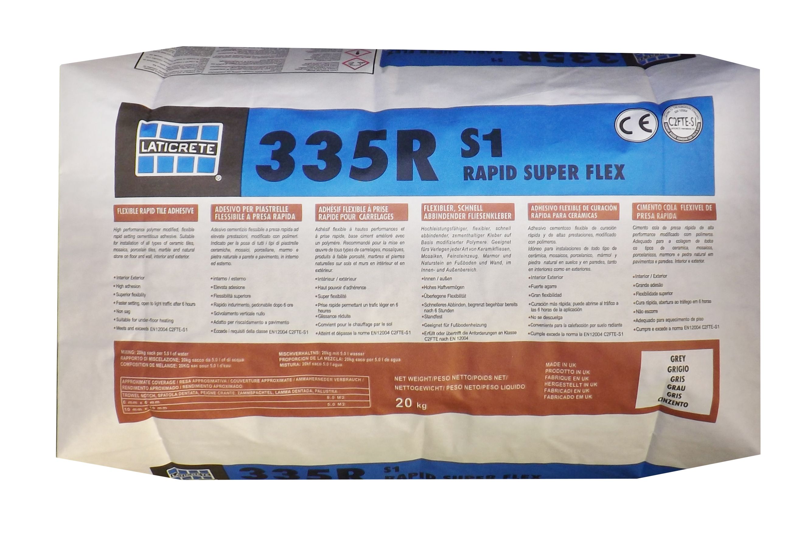 Laticrete Rapid Super Flex 335R Powder Adhesive Grey 20kg