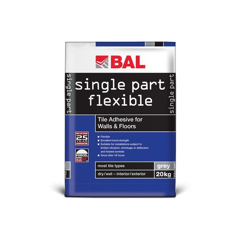 Bal Singlepart Flexible Adhesive Grey 20kg Pallet of 50 Bags