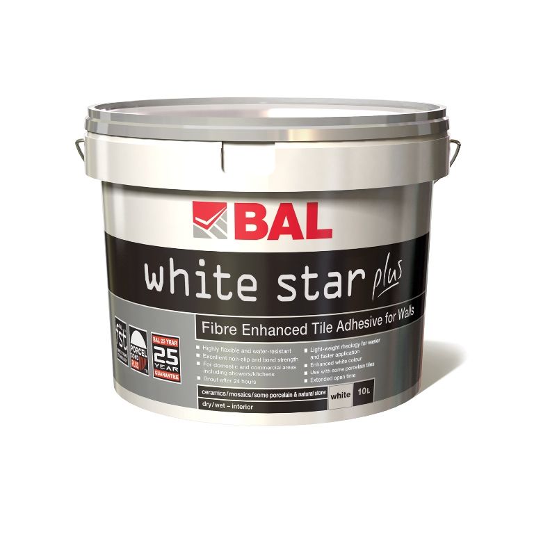 Bal White Star Plus Adhesive 10litre Pallet of 44 Tubs